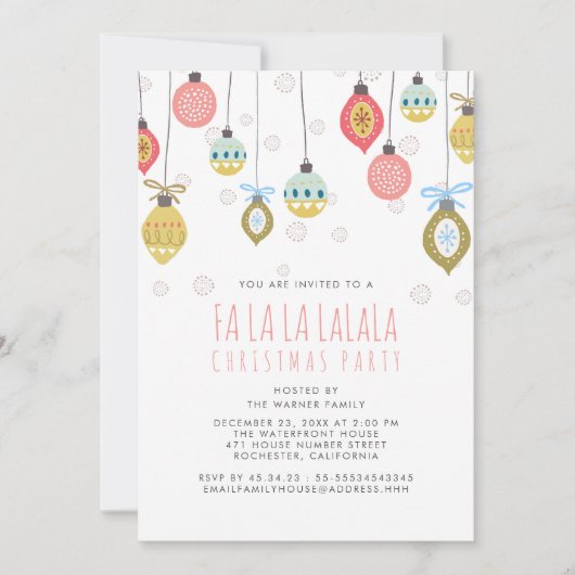 Invitation Fête de Noël Funny Falalala (Devant)