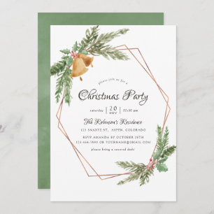 Invitation Fête de Noël Géométrique Aquarelle