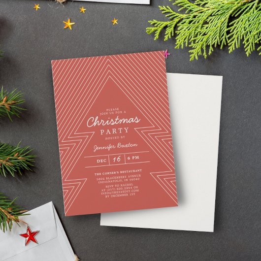 Invitation Fête de Noël Géométrique Moderne