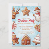 Invitation Fête de Noël Gingerbread Cookies (Devant)