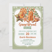 Invitation Fête de Noël Gingerbread House Cookies (Devant)