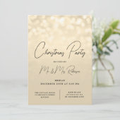 Invitation Fête de Noël Glam Gold Lights Étincelle (Debout devant)