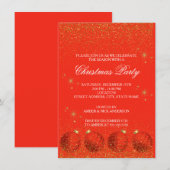 Invitation Fête de Noël glitter Joyeux Noël (Devant / Derrière)