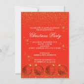 Invitation Fête de Noël glitter Joyeux Noël (Devant)