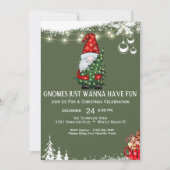 Invitation Fête de Noël Gnome (Devant)
