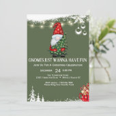 Invitation Fête de Noël Gnome (Debout devant)