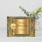 Invitation Fête de Noël Gold Ball Décor 2 (Debout devant)