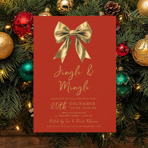Invitation Fête de Noël Gold Jingle & Mingle Arc Rouge