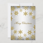 Invitation Fête de Noël Gold & Silver Snowflake (Dos)