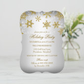 Invitation Fête de Noël Gold & Silver Snowflake (Debout devant)