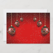 Invitation Fête de Noël Golden Rouge Vacances d'hiver Élégant (Dos)