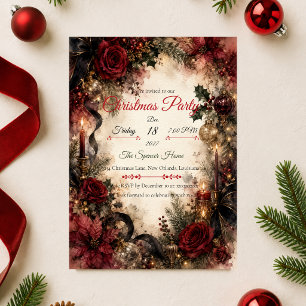 Invitation Fête de Noël gothique Bourgogne lunatique