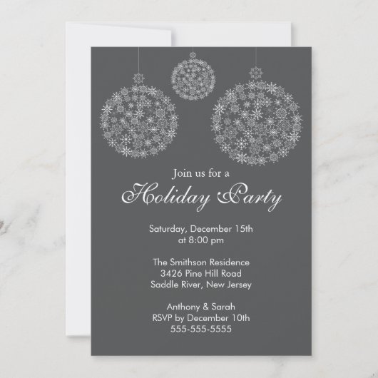 Invitation Fête de Noël Gray & White (Devant)