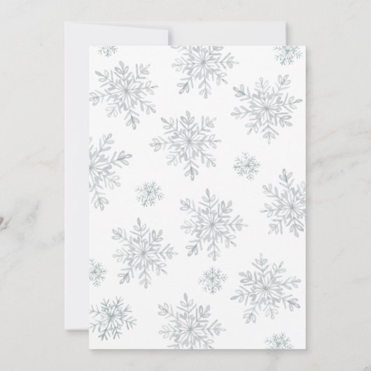 Invitation Fête de Noël Gray Winter Snowflake (Dos)