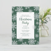 Invitation Fête de Noël Green Winter Snowflacon (Debout devant)