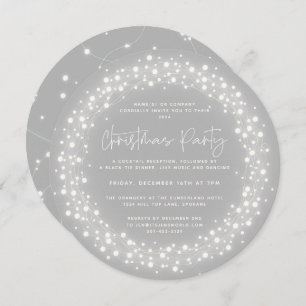 Invitation Fête de Noël gris arrondi