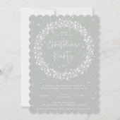 Invitation Fête de Noël Gris Vert Moderne (Devant)