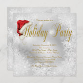 Invitation Fête de Noël Hat Snowflake (Devant / Derrière)
