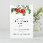 Invitation Fête de Noël Hiver Botanical Invite (Debout devant)