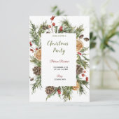 Invitation Fête de Noël Hiver Botanical Invite (Debout devant)