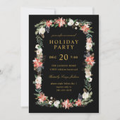 Invitation Fête de Noël hiver Noir Couleur personnalisée (Devant)