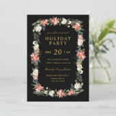 Invitation Fête de Noël hiver Noir Couleur personnalisée (Debout devant)