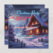 Invitation Fête de Noël hiver Paysage (Devant / Derrière)