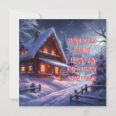 Invitation Fête de Noël hiver Paysage (Dos)