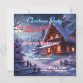 Invitation Fête de Noël hiver Paysage (Devant)