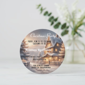 Invitation Fête de Noël hiver Paysage