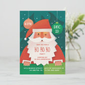Invitation Fête de Noël Ho Ho | Vacances à Père Noël (Debout devant)