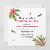 Invitation Fête de Noël Holiday Holly et Berries (Dos)