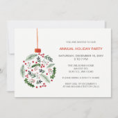 Invitation Fête de Noël Holly (Devant)