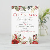 Invitation Fête de Noël Holly aux Berries d'hiver (Debout devant)