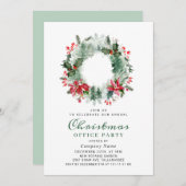 Invitation Fête de Noël Holly Berry (Devant / Derrière)