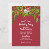 Invitation Fête de Noël Holly Berry Floral Berries (Devant)
