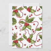 Invitation Fête de Noël Holly Bow (Dos)