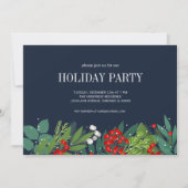 Invitation Fête de Noël Holly Et Verdure (Devant)