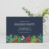 Invitation Fête de Noël Holly Et Verdure (Debout devant)