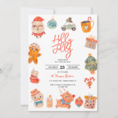 Invitation Fête de Noël Holly Jolly (Devant)