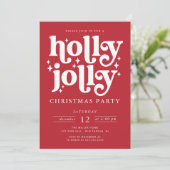 Invitation Fête de Noël Holly Jolly (Debout devant)