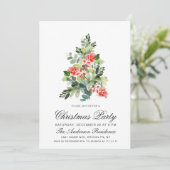 Invitation Fête de Noël Holly Tree Watercolor (Debout devant)