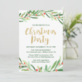 Invitation Fête de Noël Holly Wreath (Debout devant)