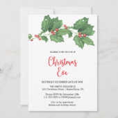 Invitation Fête de Noël Holly Wreath (Devant)