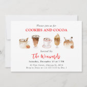 Invitation Fête de Noël Hot Cocoa et Cookies (Devant)