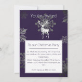 Invitation Fête de Noël Ivory Reindeer | Pourpre (Dos)