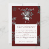 Invitation Fête de Noël Ivory Reindeer | Red (Dos)