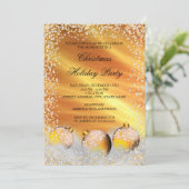 Invitation Fête de Noël Jaune Baule Neige Or (Debout devant)