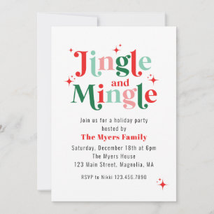 Invitation Fête de Noël Jingle and Mingle