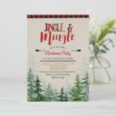 Invitation Fête de Noël Jingle And Mingle Bûcheron (Debout devant)